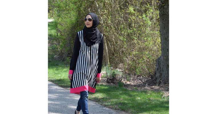 Spring look with Pink and Stripes