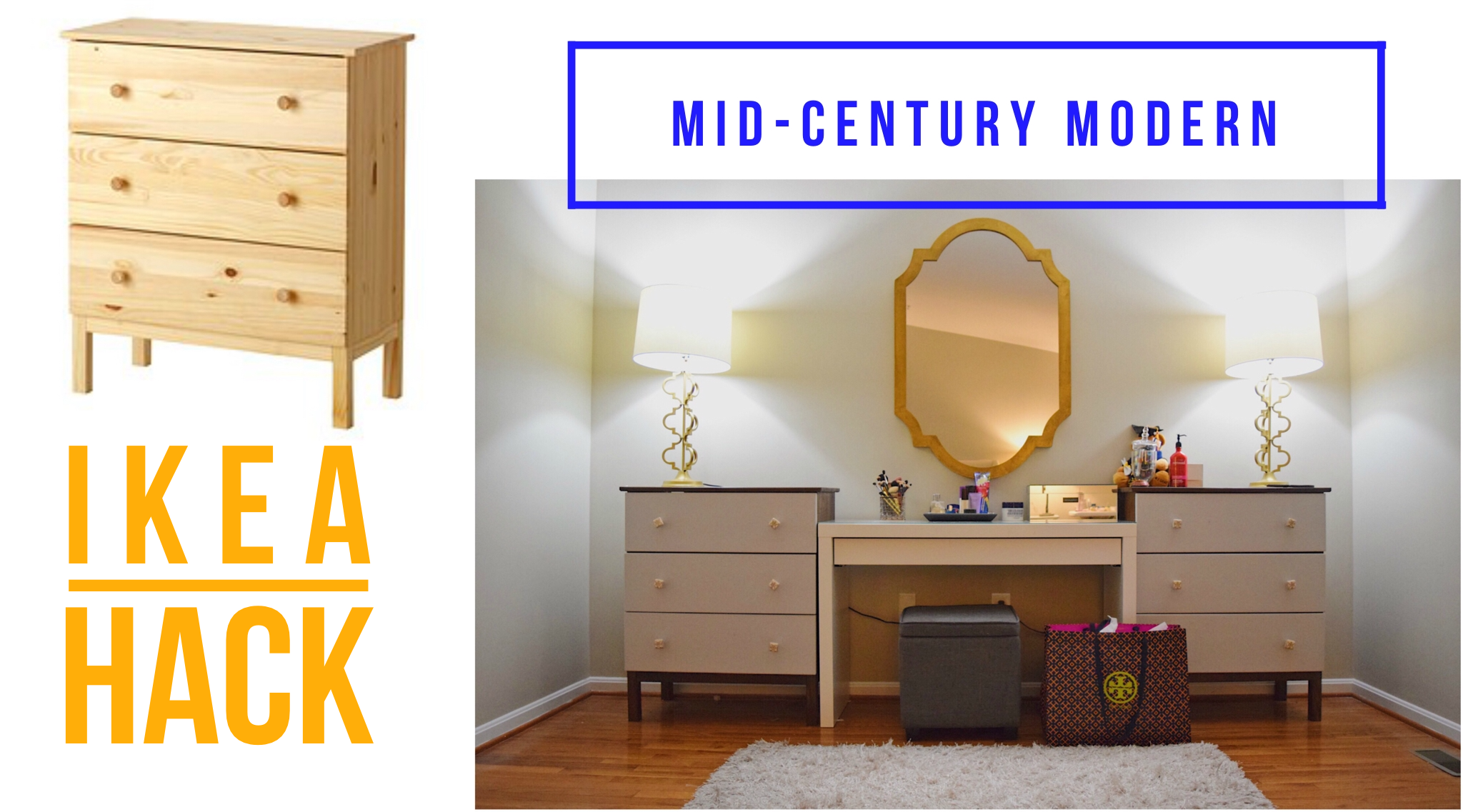 Mid-Century Modern Dresser | A West Elm Inspired IKEA Hack