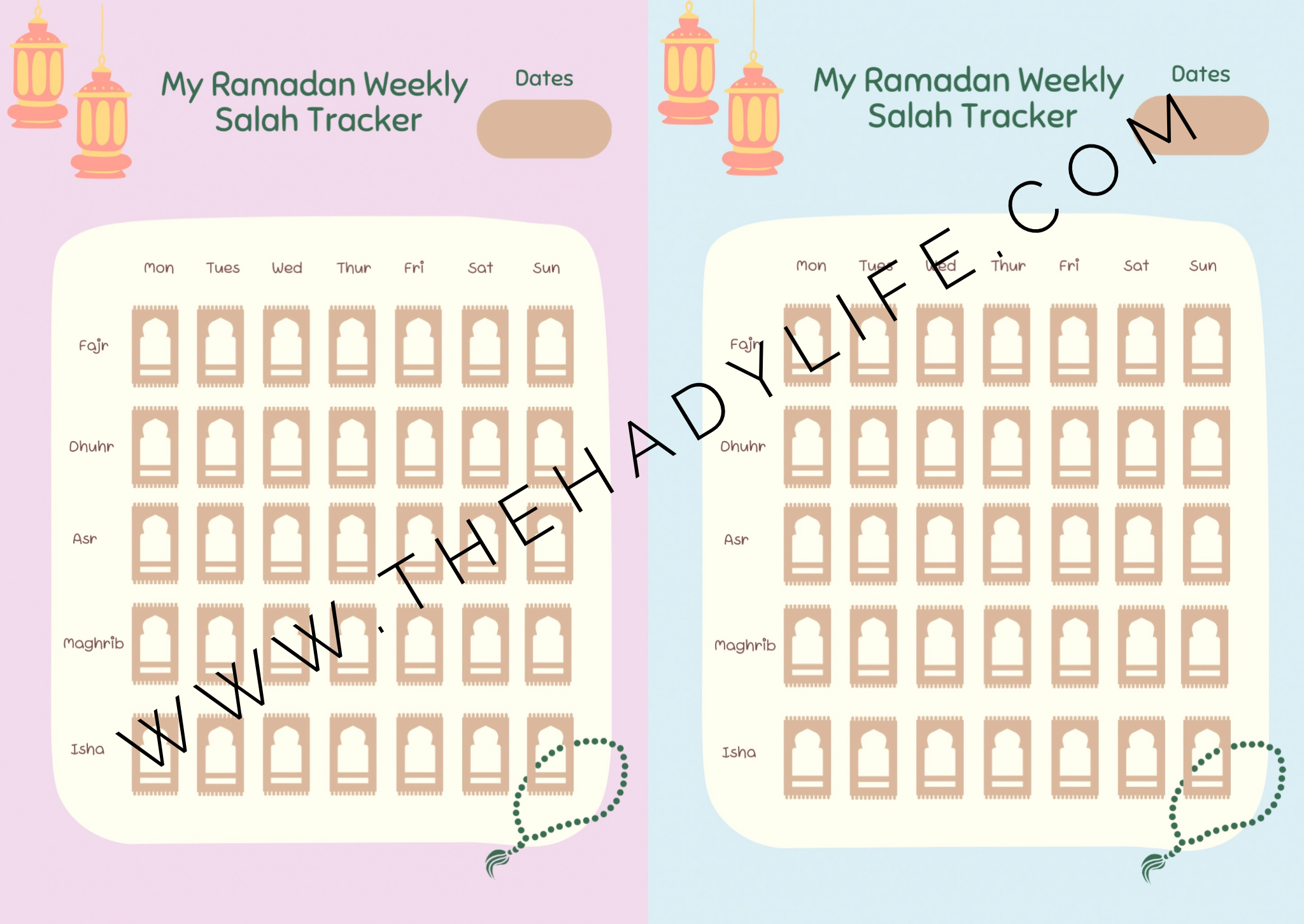 My Ramadan Weekly Salah Tracker