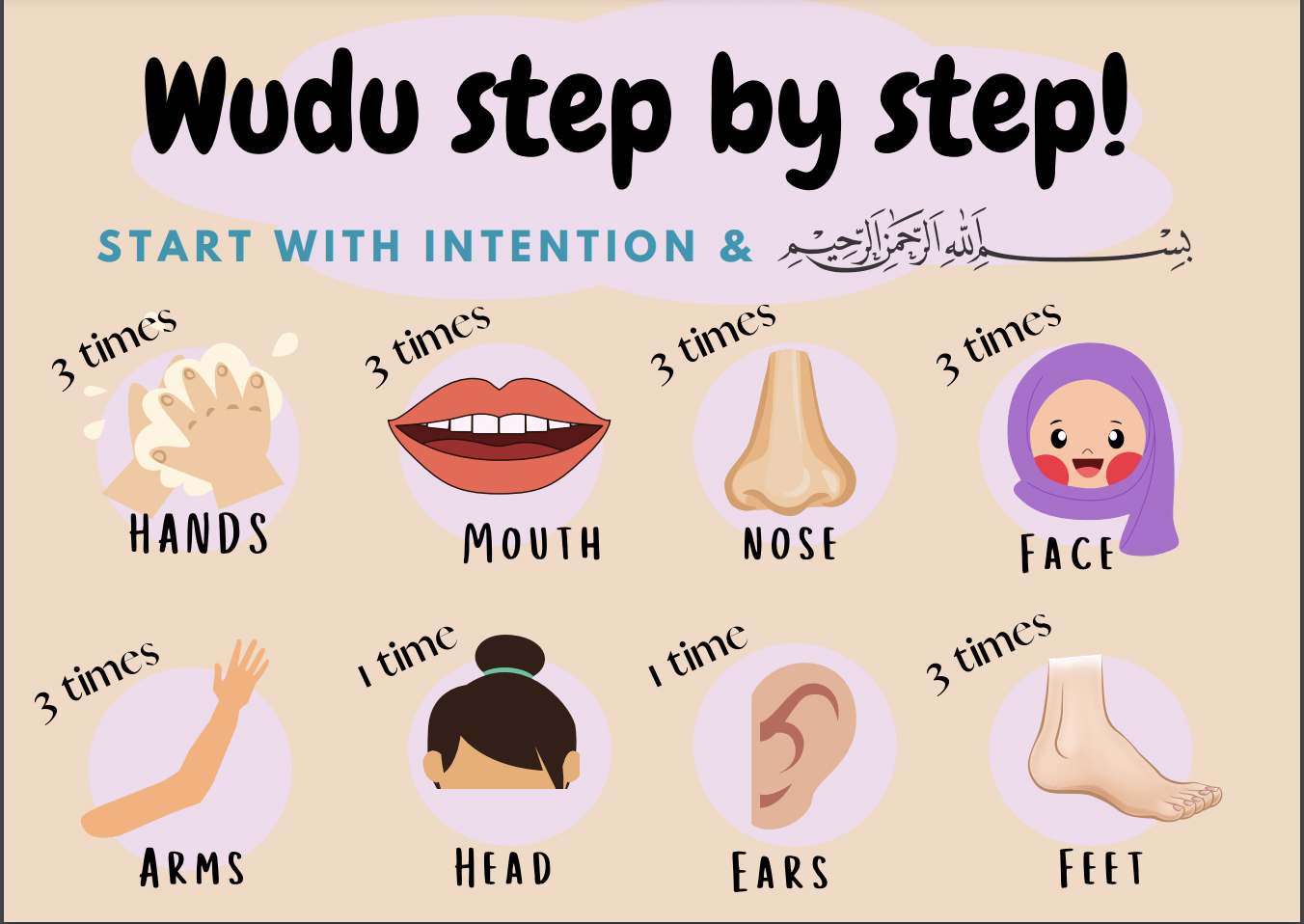Step by Step Wudu Chart